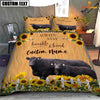 Uni Black Angus Stay Humble And Kind Custom Name Bedding Set