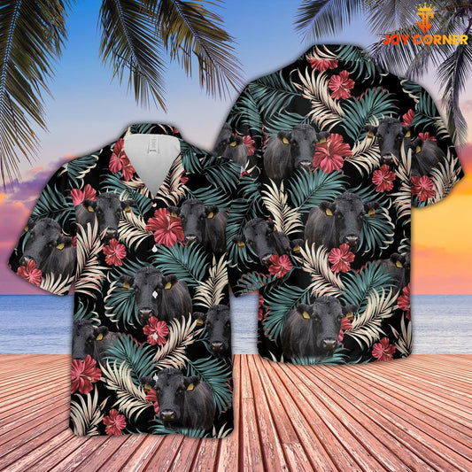 Uni Dexter Dark Red Flowers Pattern Hawaiian Shirt