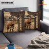 Uni Texas Longhorn Custom Name Leather Pattern Pillow Case