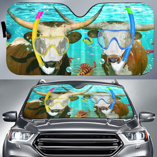 Uni Texas Longhorn Diving All Over Printed 3D Sun Shade