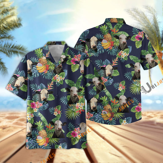 Uni Black Baldy Fruit Summer Hawaiian Shirt