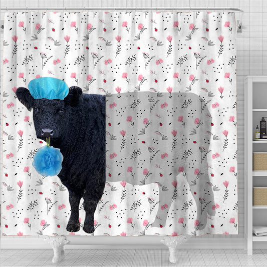 Uni Belted Galloway Flower 3D Shower Curtain