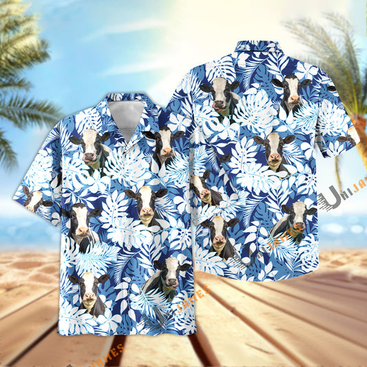 Unique Holstein Blue Summer Pattern Hawaiian Shirt