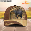 Uni Black angus Cattle Customized Name Brown Farm Cap