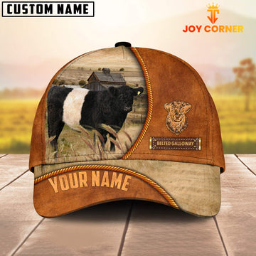 Uni Custom Name Belted Galloway Leather Pattern Cap TT7