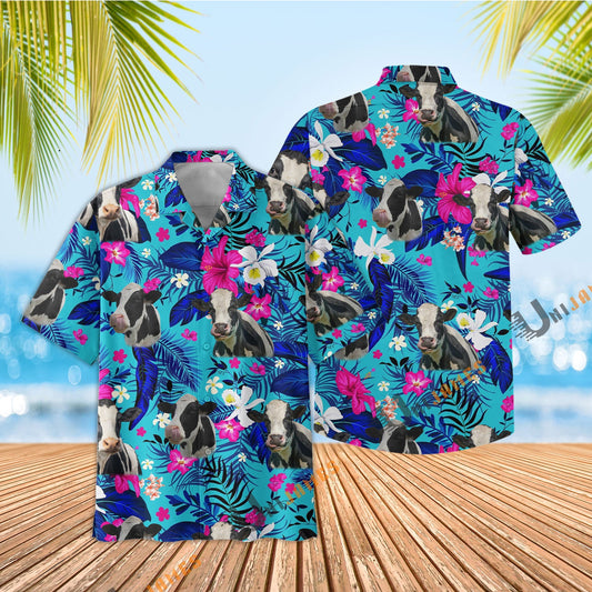 Uni Holstein Cool Flower Color Hawaiian Shirt