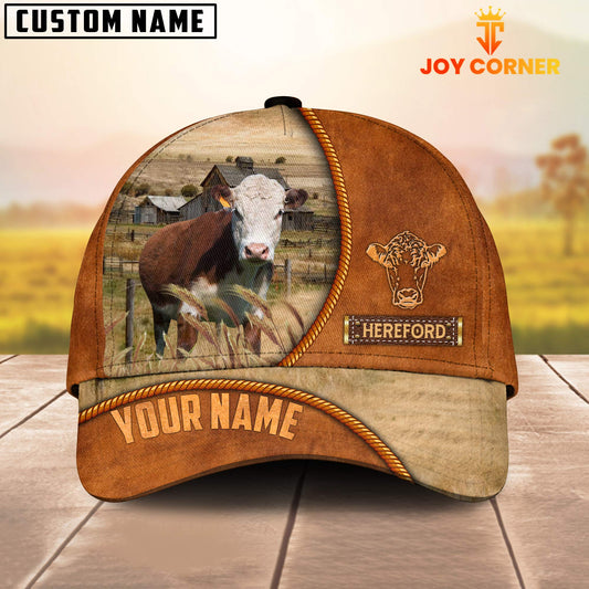 Uni Custom Name Hereford Leather Pattern Cap TT6