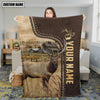 Uni Personalized Name Elk Leather Pattern Blanket