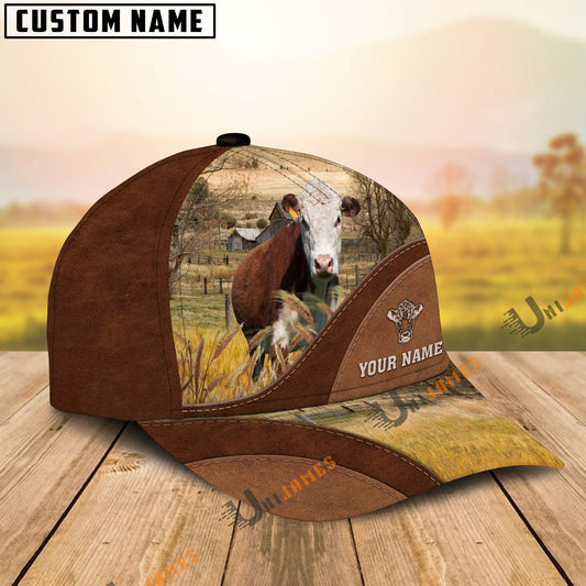 Uni Hereford Farm Living Pattern Customized Name Cap