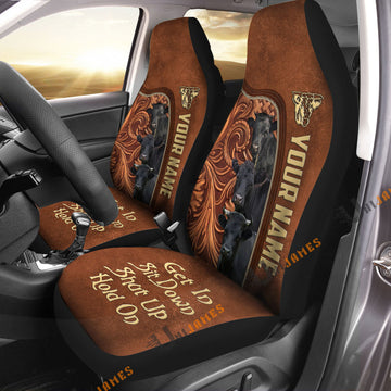 Uni Dexter Personalized Name Farming Life Leather Pattern Car Seat Covers Universal Fit (2Pcs)