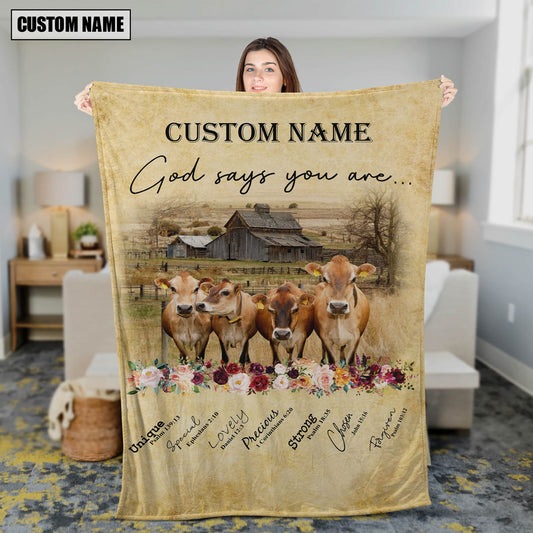 God Says You Are - Uni Personalized Name Jersey Blanket