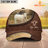 Uni Charolais No Horn On The Farm Customized Name Leather Pattern Cap