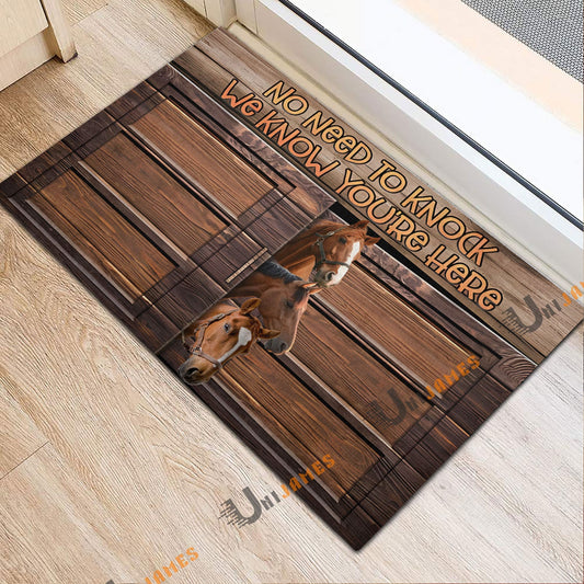 Uni Horse Window Pattern Custom Name Doormat