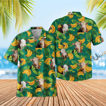 Uni Hereford Banana Green Summer Hawaiian Shirt