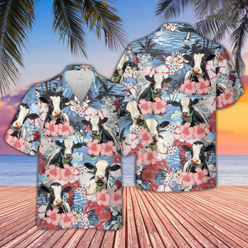 Uni Holstein Flower Farming 3D Hawaiian Shirt