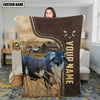 Uni Personalized Name Sardo Negro Leather Pattern Blanket