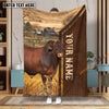 Uni Personalized Name Beefmaster Farming Life Pattern Blanket