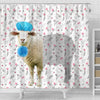 Uni Sheep Flower 3D Shower Curtain