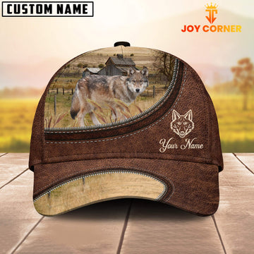 Uni Coyotes On The Farm Customized Name Leather Pattern Cap