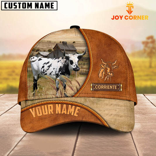 Uni Custom Name Corriente Leather Pattern Cap