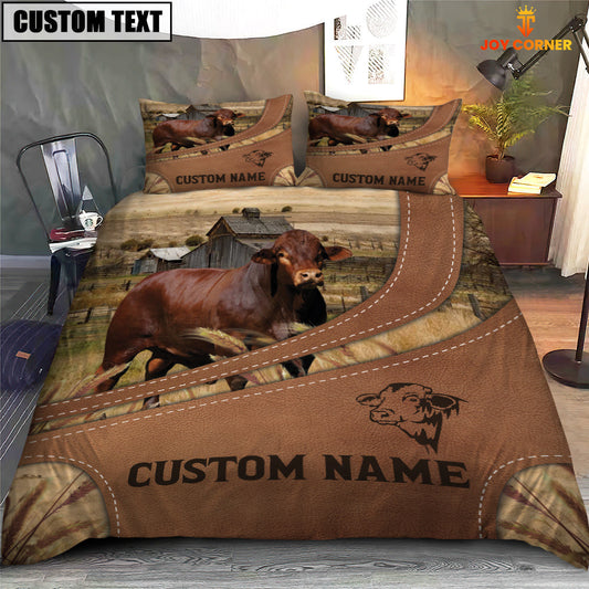 Uni Custom Name Beefmaster On Farm Bedding Set