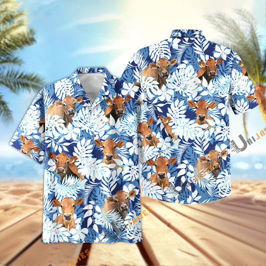 Unique Jersey Blue Summer Pattern Hawaiian Shirt