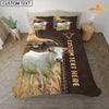 Uni Charolais Custom Text Leather Pattern Bedding Set