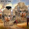 Uni Texas Longhorn Happy Farm Life Personalized Name, Farm Name 3D Hoodie