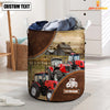 Uni Red Tractor Custom Name Laundry Basket