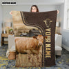 Uni Personalized Name Limousin Leather Pattern Blanket