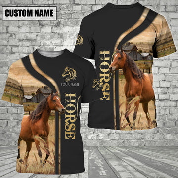 Uni Customized Name Name Horse On The Farm 3D T - Shirt 2023