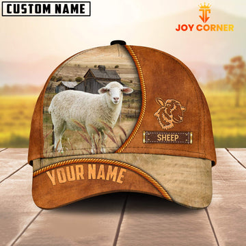 Uni Custom Name Sheep Leather Pattern Cap