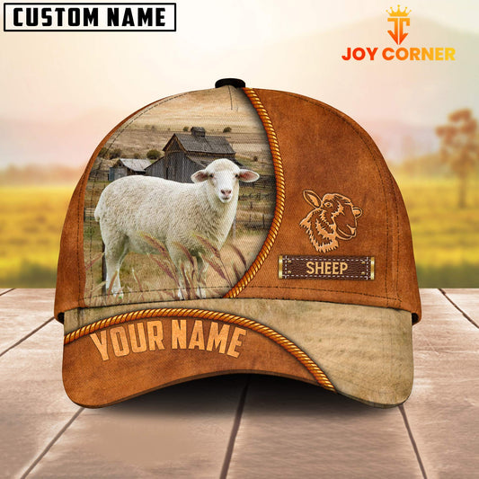 Uni Custom Name Sheep Leather Pattern Cap