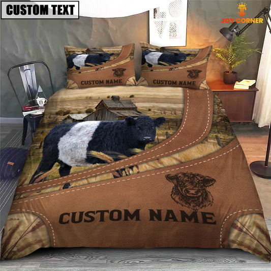 Uni Custom Name Belted Galloway On Farm Bedding Set