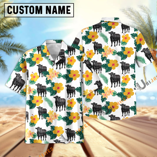 Uni Black Angus Summer Flamigo Flower Hawaiian Shirt