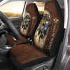Uni Holstein Personalized Name Leather Pattern Car Seat Covers Universal Fit (2Pcs)