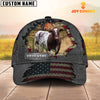 Uni Shorthorn Customized Name US Flag Net Cap