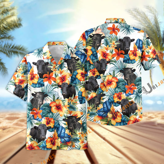 Unique Dexter Colorful Summer Flowers and Leaves Hawaiian Shirt