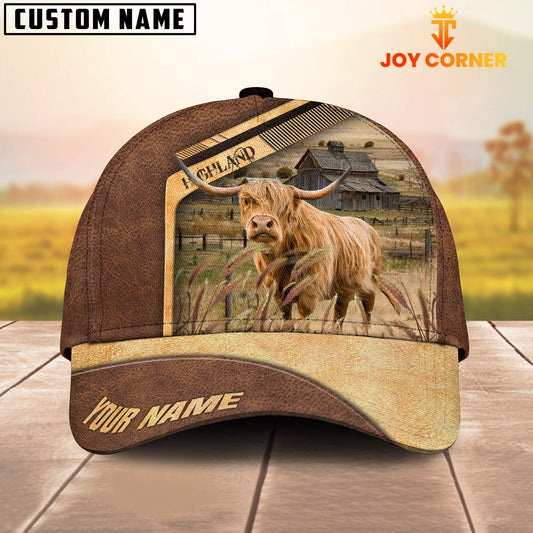 Uni Highland Cattle Customized Name Brown Farm Cap