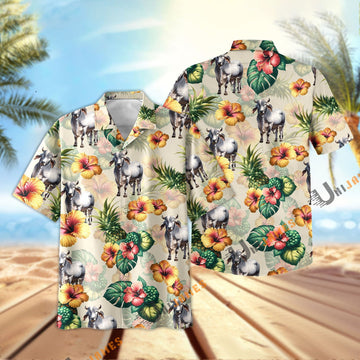 Uni Brahman Hibiscus Pineapple Hawaiian Shirt