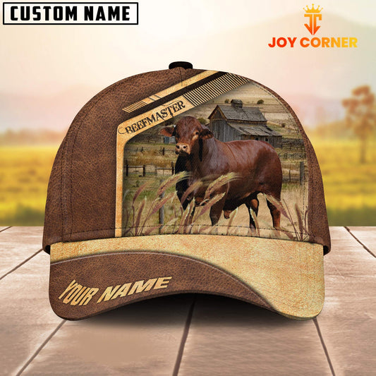 Uni Beefmaster Cattle Customized Name Brown Farm Cap