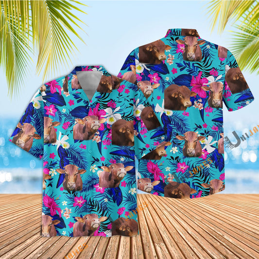 Uni Beefmaster Cool Flower Color Hawaiian Shirt