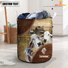 Uni Brahman Cow Custom Name Laundry Basket