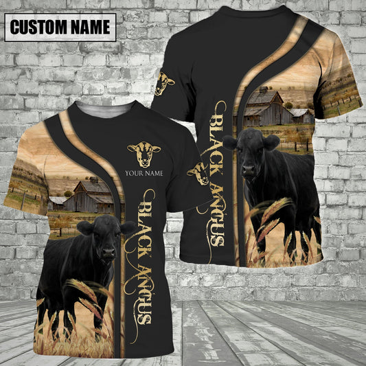 Uni Customized Name Name Angus On The Farm 3D T - Shirt 2023