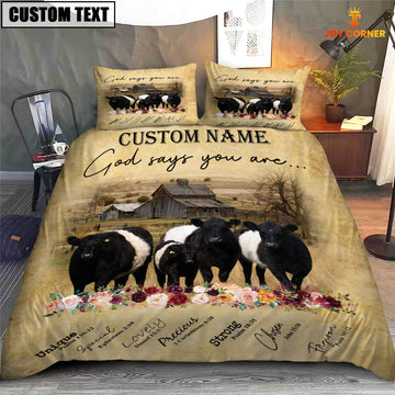 Uni Belted Galloway God Says You Are Custom Name Bedding Set