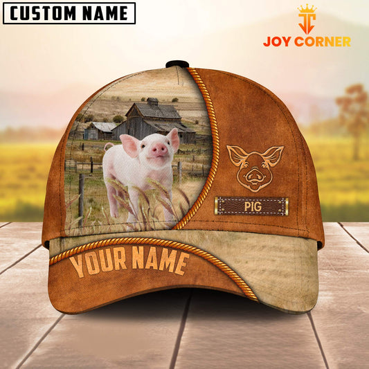 Uni Custom Name Pig Leather Pattern Cap