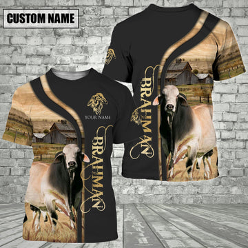 Uni Customized Name Name Brahman On The Farm 3D T - Shirt 2023