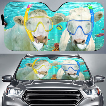 Uni Charolais Diving All Over Printed 3D Sun Shade