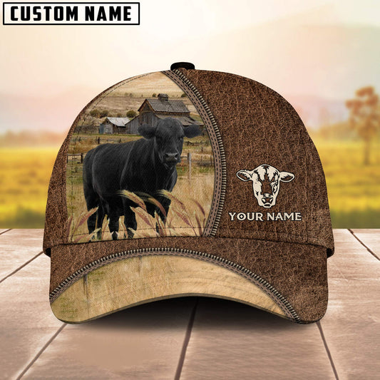 Uni Black Angus Farming Personalized Name Cap