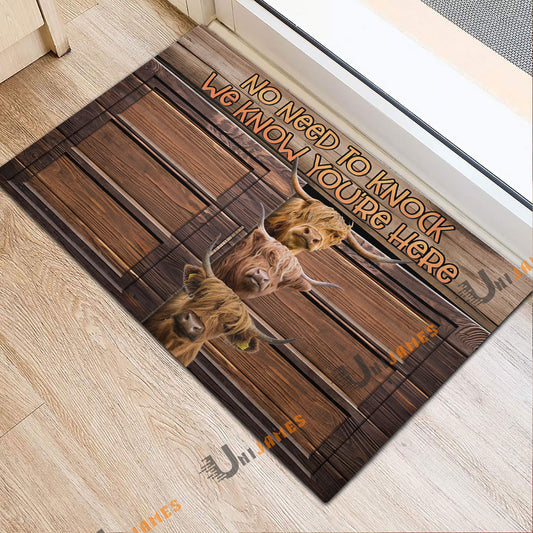 Uni Highland Window Pattern Custom Name Doormat
